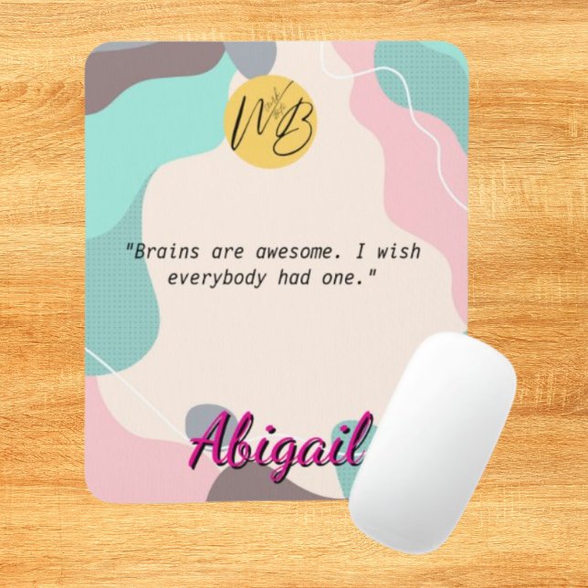Pastel Wave Personalisiert Name Office Logo School Mousepad (Von Creator hochgeladen)