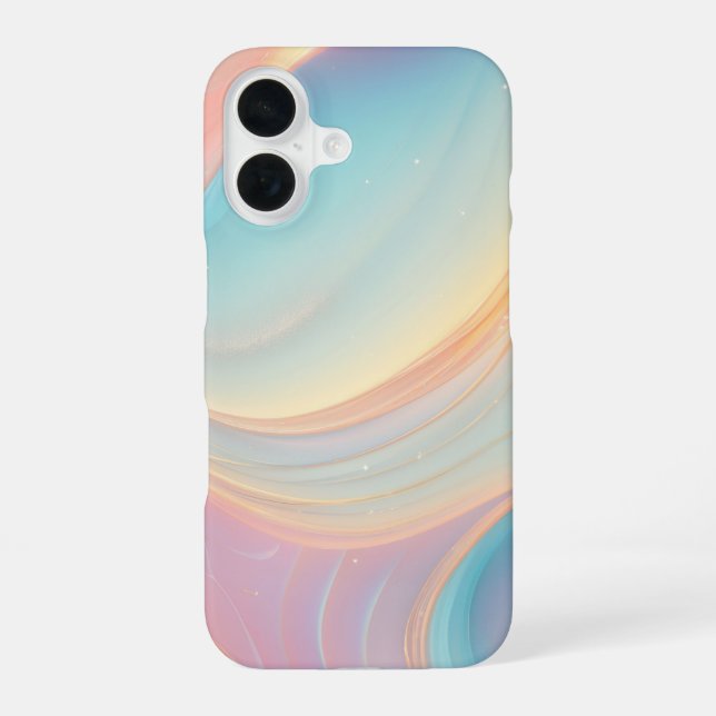 Pastel Waves Dreamy Gradient Art Phone Case iPhone 16 Hülle (Rückseite)