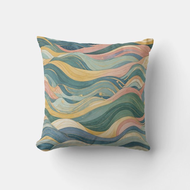 Pastel Waves Kissen (Vorderseite)