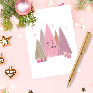 Pastel Weihnachtsbaumen 'Das ist die Jahreszeit Feiertagskarte