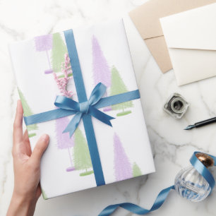 Pastel Weihnachtsbaumen Umschlagpapier Geschenkpapier
