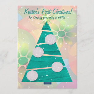 Pastel Weihnachtsfeiertag 1. Weihnachtsfest PARTY Einladung