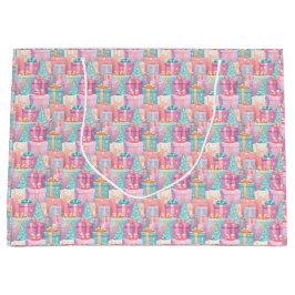 Pastel Weihnachtsgeschenke und Baumpapier Große Geschenktüte