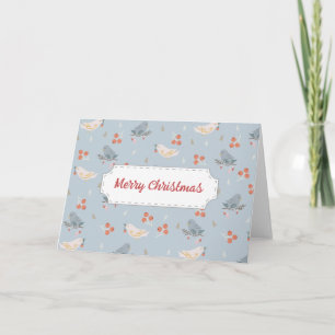 Pastel-Weihnachtsvögel Nahtloses Muster Karte