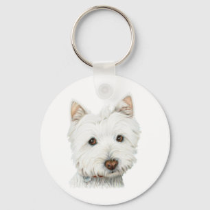 Pastel Westie Dog Schlüsselanhänger