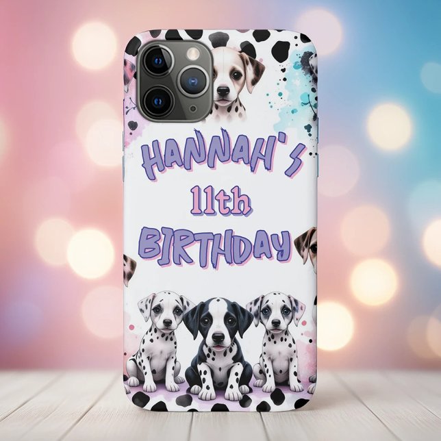 Pastel Whimsical Dalmatian Birthday Party Case-Mate iPhone Hülle (Von Creator hochgeladen)