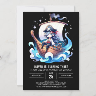 Pastel Whimsical Pirate Geburtstag Einladung