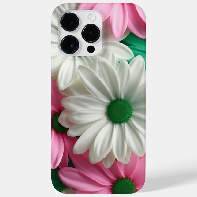 PASTEL WHITE PINK GREEN GERBERA DAISY BLUME Case-Mate iPhone 14 PRO MAX HÜLLE (Rückseite)