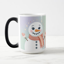 Pastel White Snowman Morphing Mug Verwandlungstasse