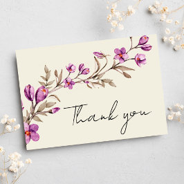 Pastel Wildblume Boho Wedding Dankeschön Karte