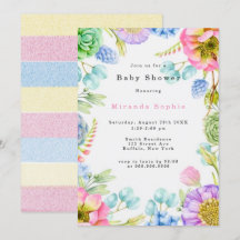 Pastel Wildblume Florals Neutrale Babydusche