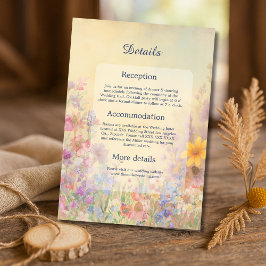 Pastel Wildblume Meadow Barn Wedding Begleitkarte