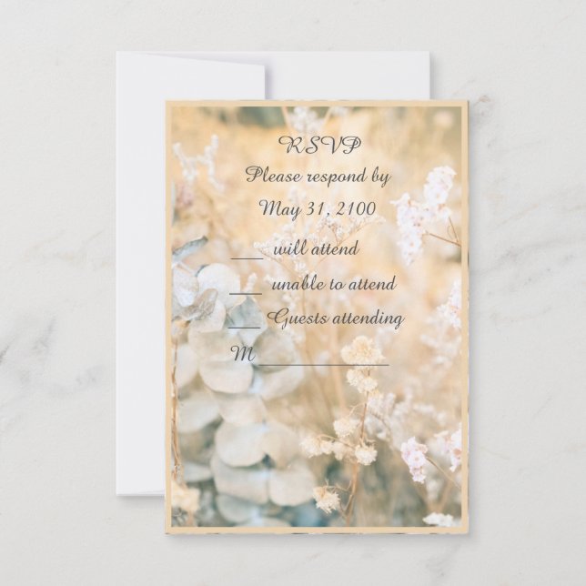 Pastel Wildblume Meadow Wedding rsvp Karte (Vorderseite)