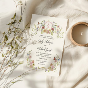 Pastel Wildblume Wedding Einladung