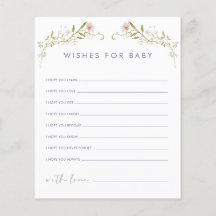 Pastel-Wildblume wünscht eine Babykarte