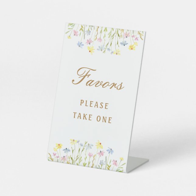 Pastel-Wildblumen favorisieren das Schild "Pedesta (Vorderseite)