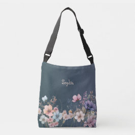 Pastel-Wildblumen Frühjahr personalisieren Gradien Tragetaschen Mit Langen Trägern