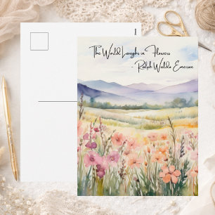 Pastel Wildblumen lachen in Blume Wasserfarbe Feiertagspostkarte