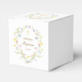 Pastel Wildblumen Taufwürfel Geschenkschachtel