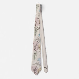 Pastel Wildflower Collage – Chic Floral Geometric  Krawatte