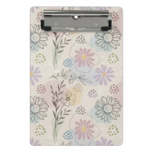 Pastel Wildflower Collage – Chic Floral Geometric 