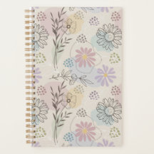 Pastel Wildflower Collage – Chic Floral Geometric 