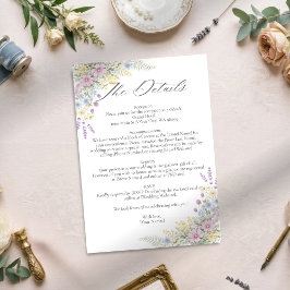 Pastel Wildflower Watercolor Floral Garden Wedding Begleitkarte