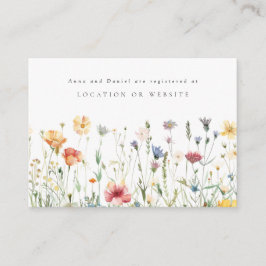 Pastel Wildflower Wedding Registry Enclosure Begleitkarte