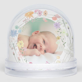 pastel wildflowers Baptism thank you  Schneekugeln