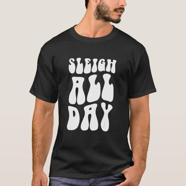 Pastel Winter Christmas Sleigh All Day 1 T-Shirt (Vorderseite)