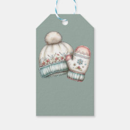 PASTEL WINTER HOLIDAY MITTENS AND HAT GESCHENKANHÄNGER