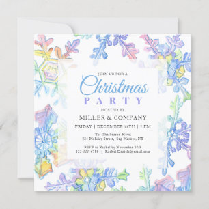 Pastel Winter Snowflakes Corporate Christmas Party Einladung