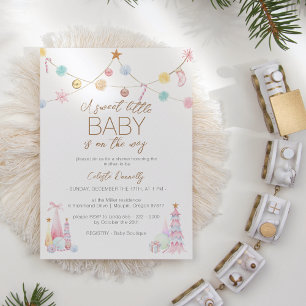 Pastel Winter Wonderland Sweet Little Baby Dusche Einladung