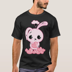 Pastel wird Niedlich rosa Bunny unter Sturm Creepy T-Shirt