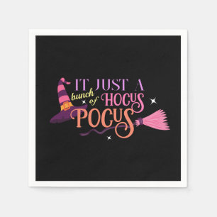 Pastel Witch Hocus Pocus Halloween-Hut-Broomstick Serviette