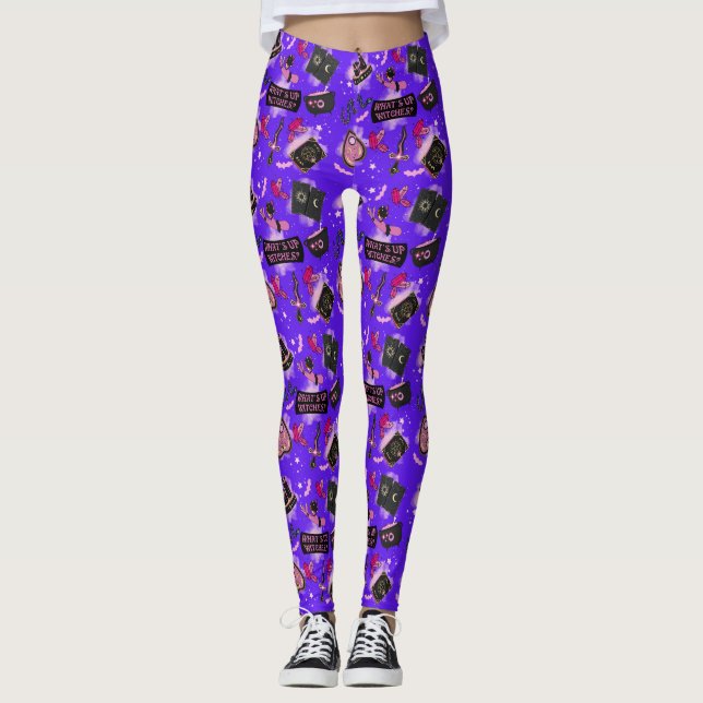 Pastel Witch Leggings - Kawaii Witchcore Spooky (Vorderseite)
