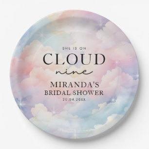 Pastel Wolken Sie ist auf Cloud Nine Brautparty Pappteller