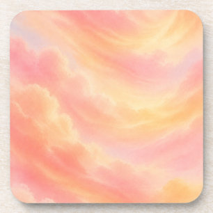 Pastel-Wolken-Unterlage Rosa Pfirsich-Ästhetik Getränkeuntersetzer
