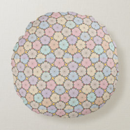 Pastel Wood Slices Drawing Rundes Kissen