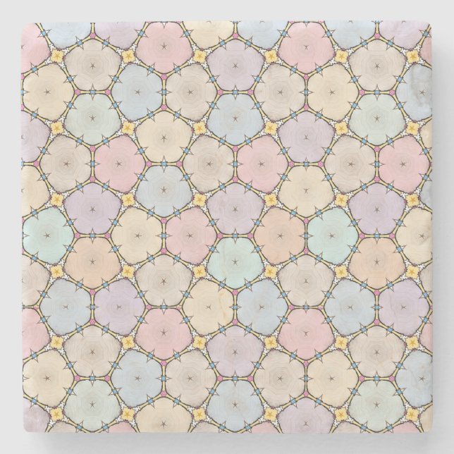 Pastel Wood Slices Steinuntersetzer (Vorderseite)