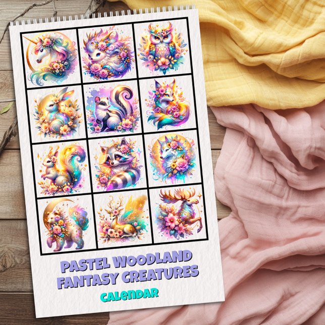 Pastel Woodland Fantasy Creatures Calendar Kalender (Von Creator hochgeladen)