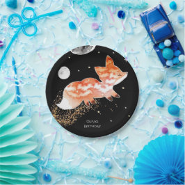 Pastel Woodland Fox Geburtstag Pappteller