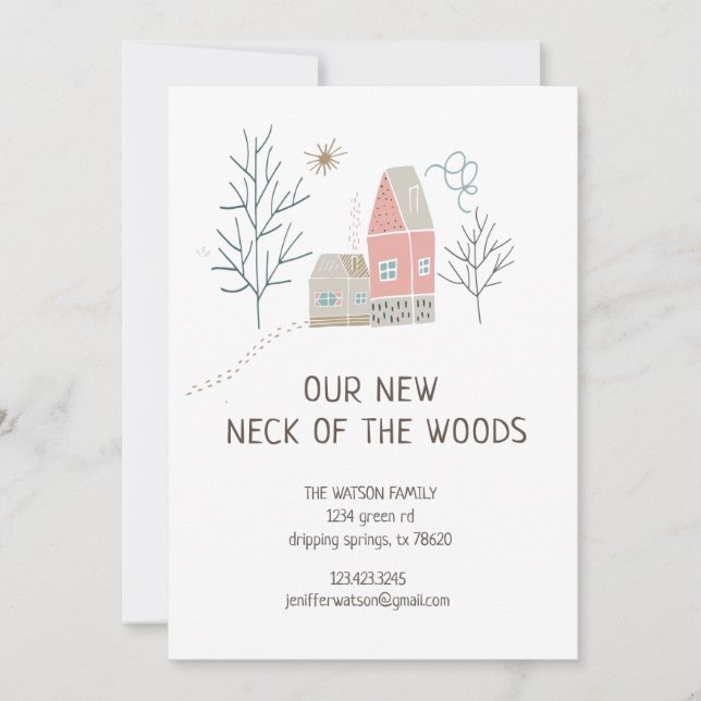 Pastel Woodland | Karte zum Wechseln (Vorderseite)