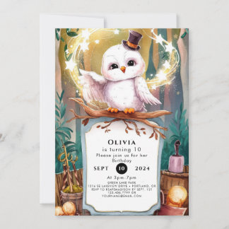 Pastel Woodland Owl Geburtstag Einladung