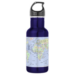 Pastel World Map With Country Names – Personalized Edelstahlflasche