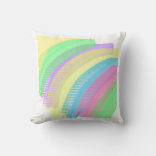 Pastel Yellow Blue Pink Abstrakte Kunst Happy Vibe Kissen