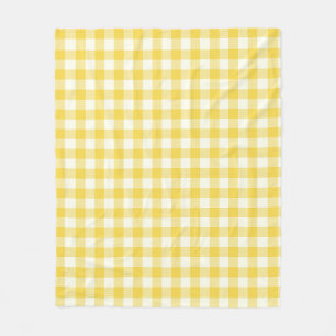 Pastel Yellow Gingham Buffalo Karo Kariertes Muste Fleecedecke