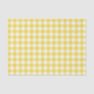Pastel Yellow Gingham Buffalo Karo Kariertes Muste Seidenpapier
