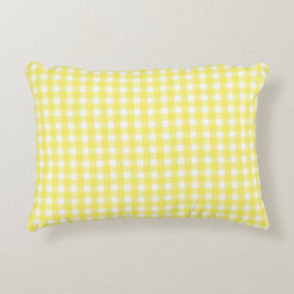 Pastel Yellow Gingham Pattern Dekokissen