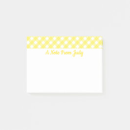 Pastel Yellow Gingham Pattern Postit Notes Post-it Klebezettel